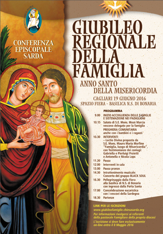 Giubileo della Misericordia: Giubileo regionale della Famiglia a Cagliari, Sardegna