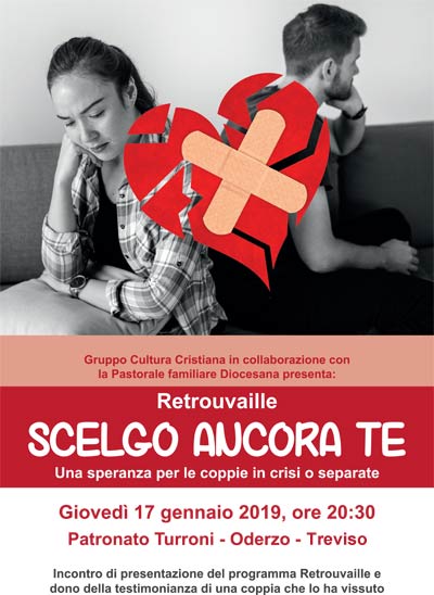 Presentazione del programma Retrouvaille a Oderzo Treviso e di Scelgo ancora te libro