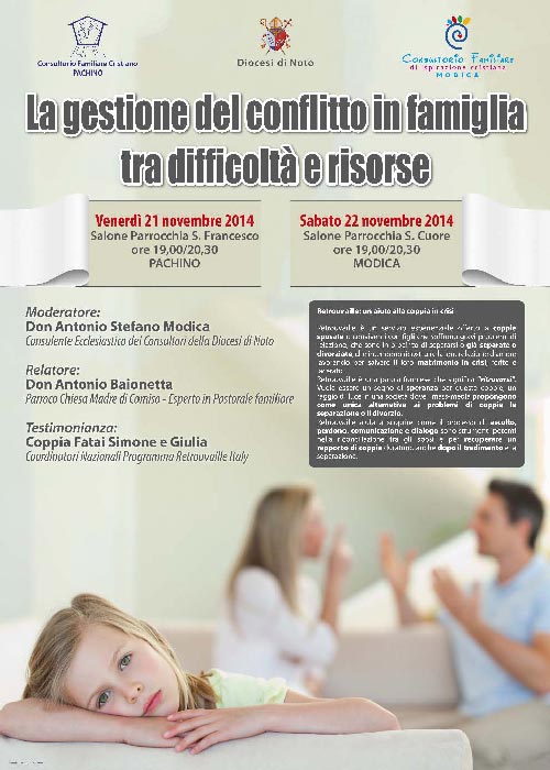 Relazioni familiari conflittuali Locandina della Presentazione di Retrouvaille in Sicilia - novembre 2014