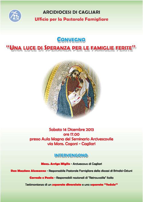 Al Convegno Una Luce di speranza per le famiglie ferite a Cagliari partecipa una coppia Retrouvaille, presenta il programma e testimonianze di perdono